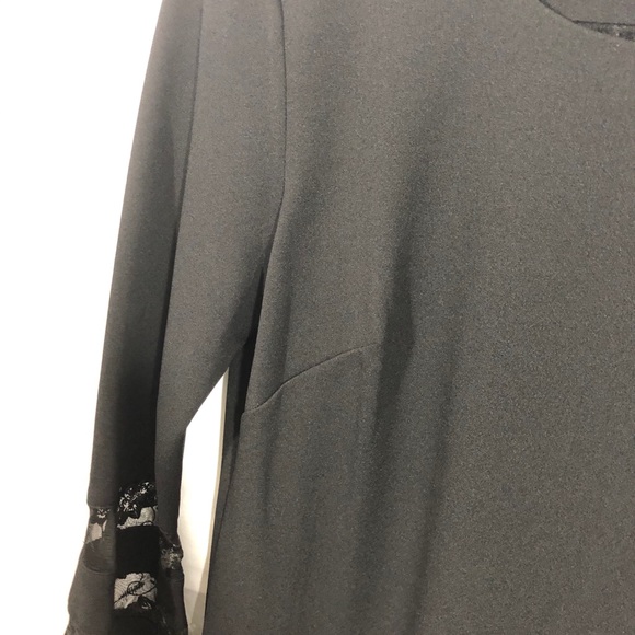 Chetta B Black Dress w/ laced sleeve - Picture 8 of 9